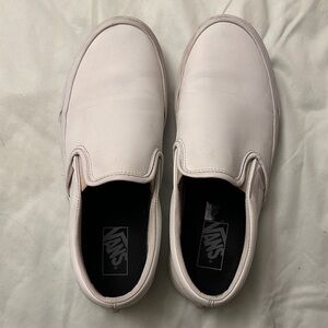 Vans Women’s White Leather Slip-On Shoes